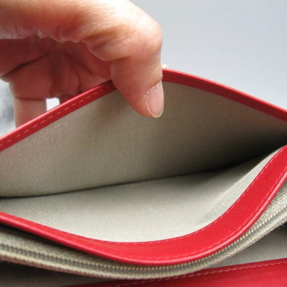 Vintage Chanel Red Caviar Leather Long Bag Wallet - Picture 14 of 16